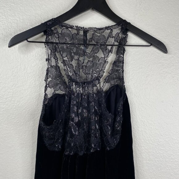 Poleci Top Women's Velvet Lace Sleeveless Black Sz XS Whimigoth Vamp Witch - Picture 7 of 10